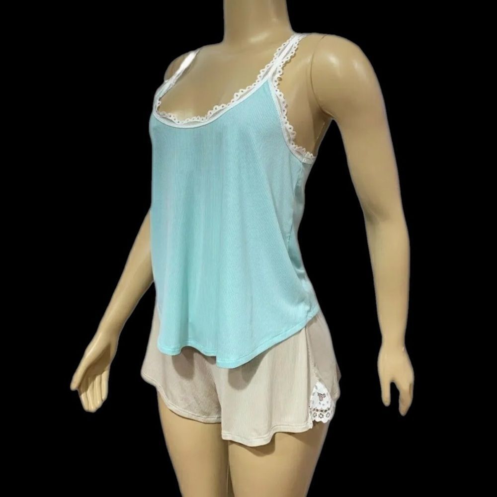 Victorias Secret Ultra Soft Ribbed Cami Tank & shorts pajama set Large